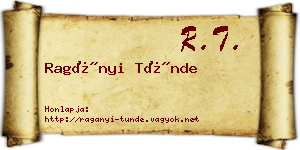 Ragányi Tünde névjegykártya