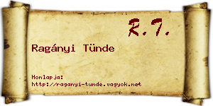 Ragányi Tünde névjegykártya
